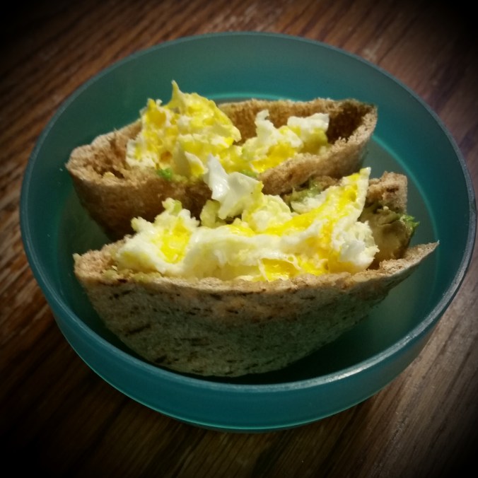 Mini avocado-egg pocket sandwich